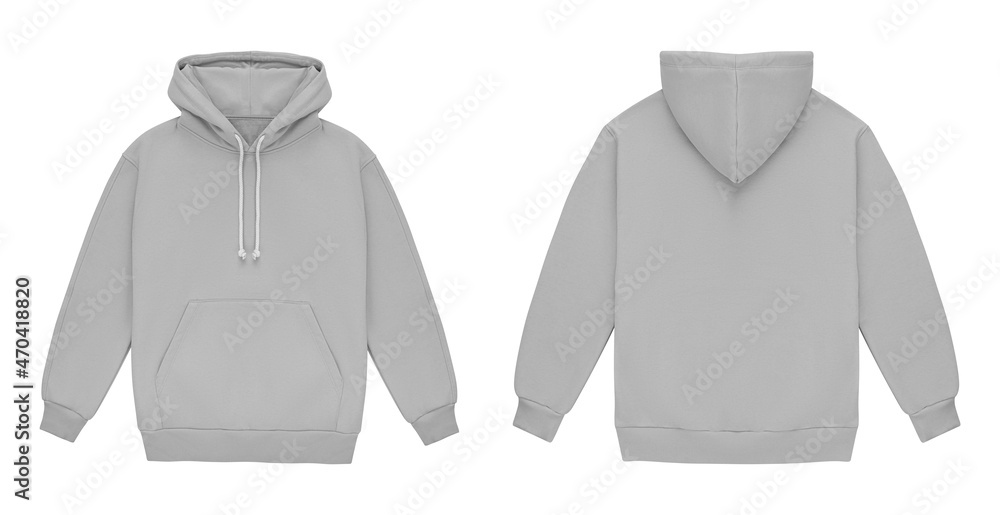 Mockup blank flat grey hoodie. Hoodie sweatshirt with long sleeve ...