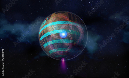 Fototapeta Naklejka Na Ścianę i Meble -  Dyson sphere   Science Fiction  Space Frontier