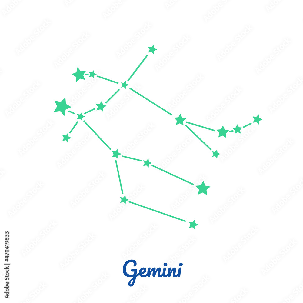 Gemini or twins, zodiac constellation, 88 constellations Gemini or twins, zodiac constellation, 88 constellations