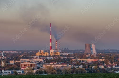 Krakow  Poland  smoke from coal power plant