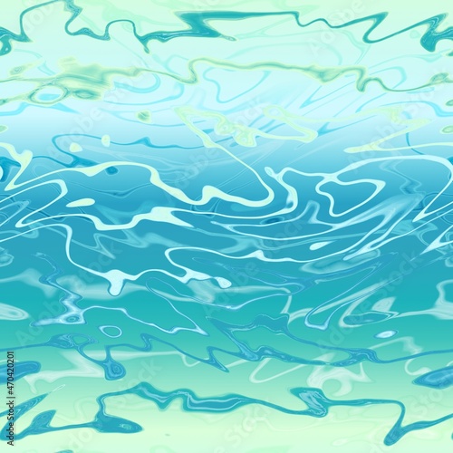 Aqua blue gradient squiggles seamless background