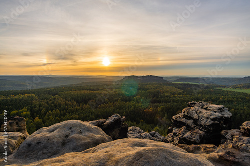 Sonnenuntergang auf dem Gohrisch in der Sächsischen Schweiz