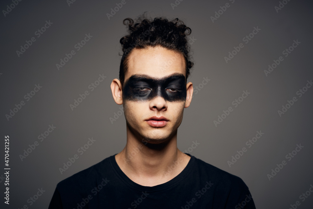 man in black mask halloween horror ghost dark background man in black mask halloween horror ghost dark background