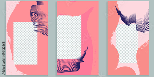 Social media editable covers with simple design elements . Contemporary style . Post frame stories templates. Layout for promotion .Media banner .Vector