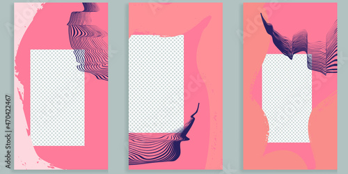 Social media editable covers with simple design elements . Contemporary style . Post frame stories templates. Layout for promotion .Media banner .Vector