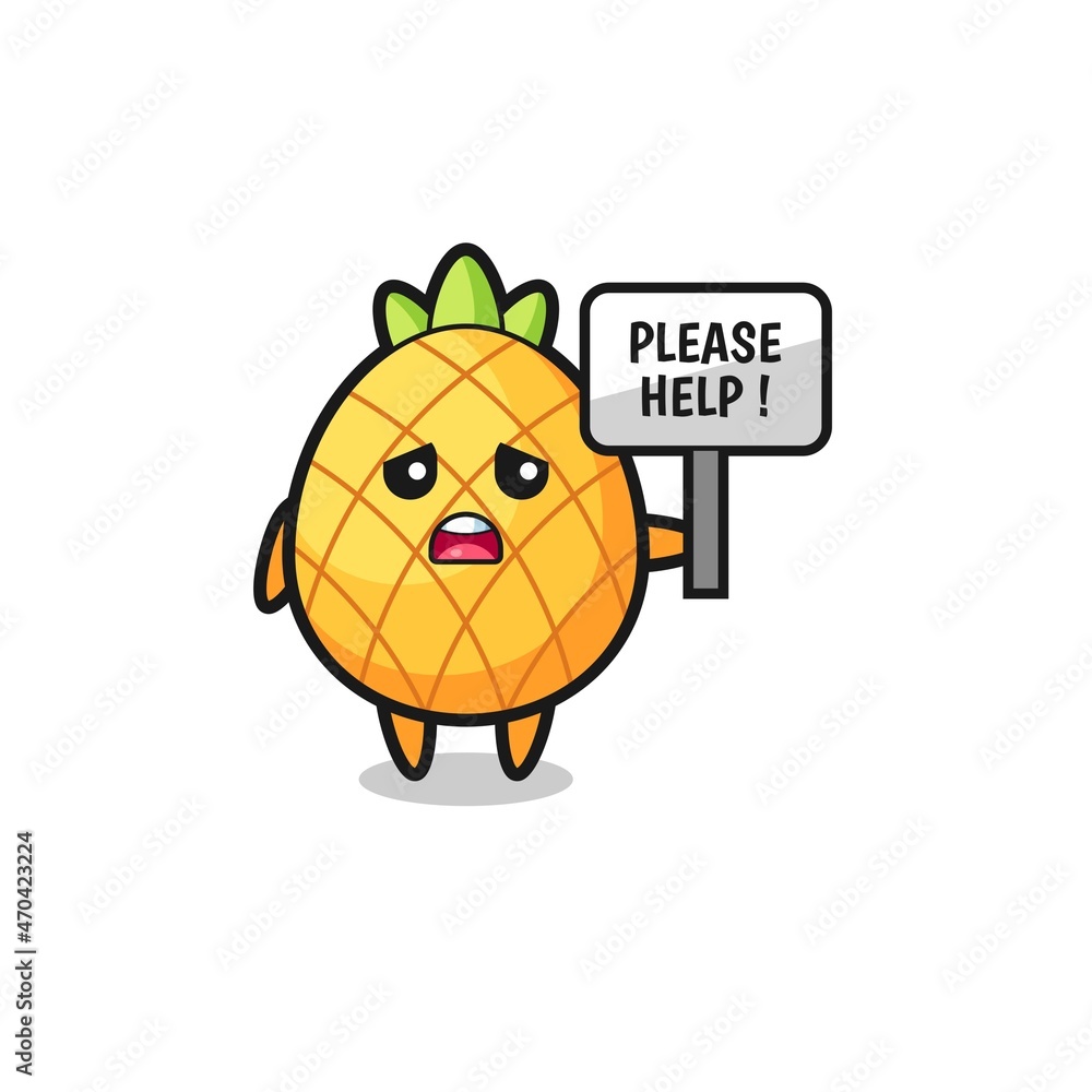 cute pineapple hold the please help banner cute pineapple hold the please help banner