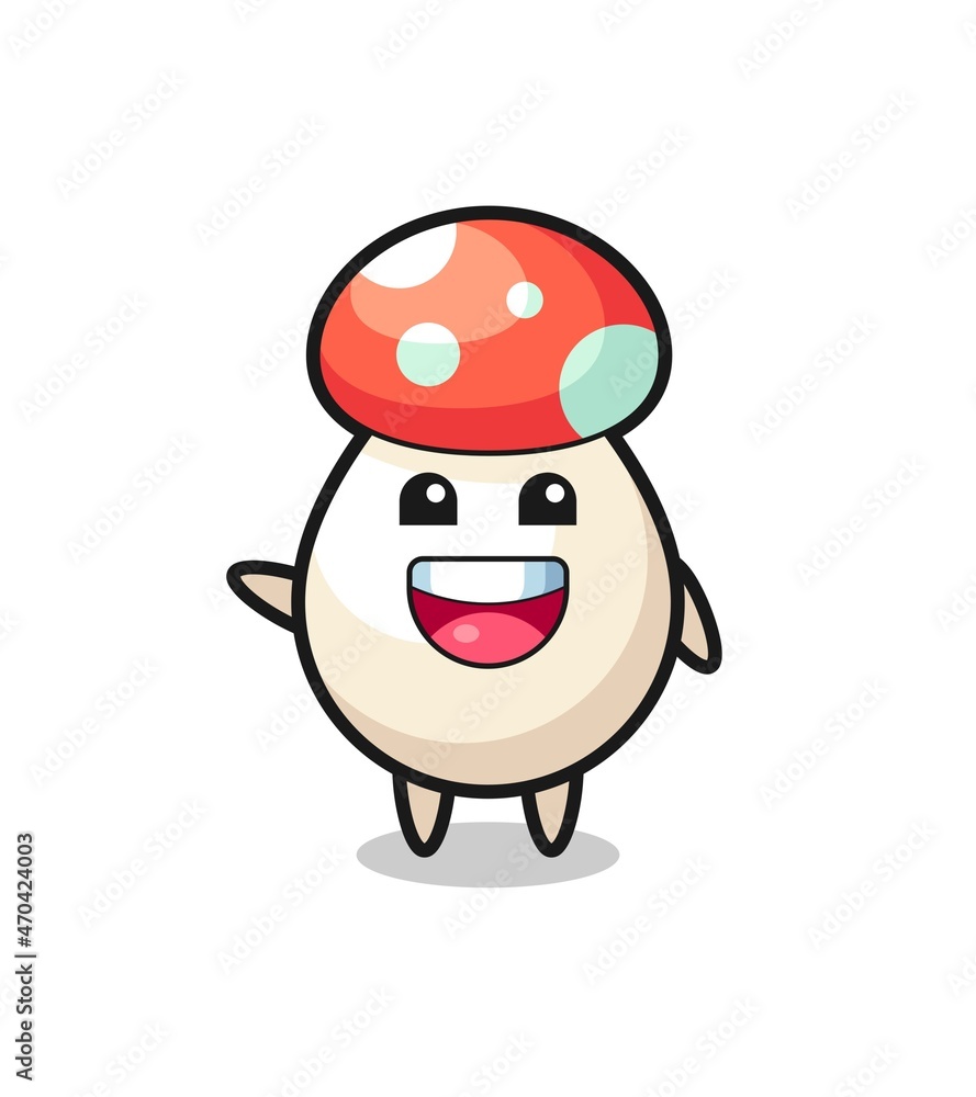 happy mushroom cute mascot character happy mushroom cute mascot character