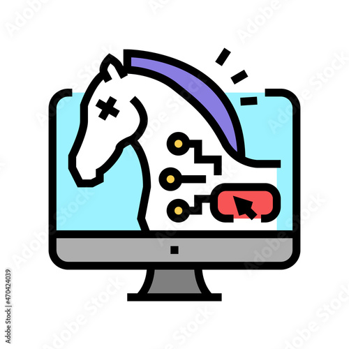 trojan horses color icon vector. trojan horses sign. isolated symbol illustration