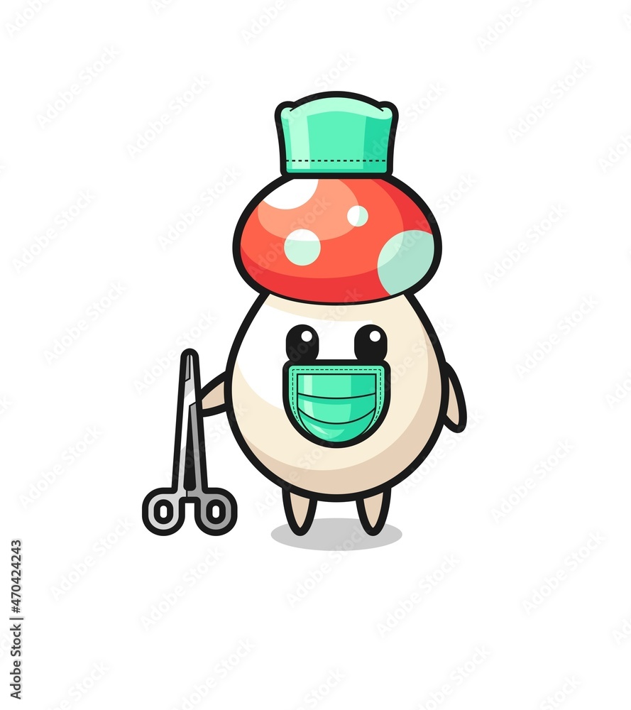 surgeon mushroom mascot character