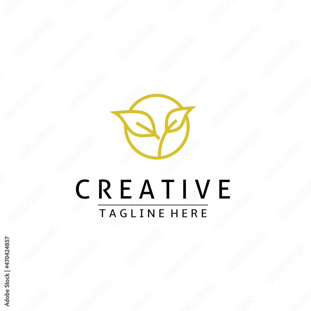 Modern creative leaf Logo design and template. Monogram and vector based initials circle leaf icon. Modern creative leaf Logo design and template. Monogram and vector based initials circle leaf icon.