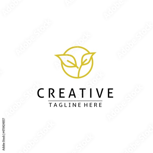 Modern creative leaf Logo design and template. Monogram and vector based initials circle leaf icon.