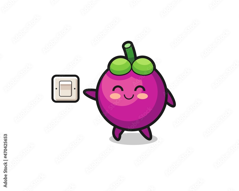 cartoon mangosteen is turning off light cartoon mangosteen is turning off light