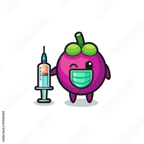 mangosteen mascot as vaccinator