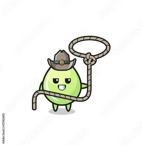 the melon juice drop cowboy with lasso rope