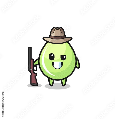 melon juice drop hunter mascot holding a gun