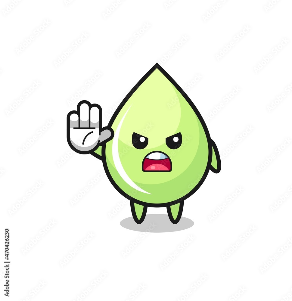 melon juice drop character doing stop gesture melon juice drop character doing stop gesture