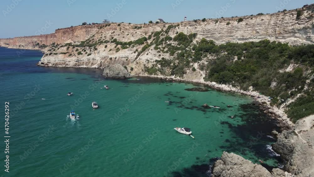 aerial shooting of the seashore with hilly terrain aerial shooting of the seashore with hilly terrain