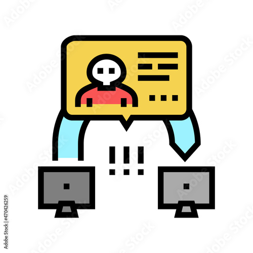 man in middle attacks color icon vector. man in middle attacks sign. isolated symbol illustration