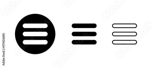 Menu Icons set. web menu sign and symbol. hamburger menu symbol