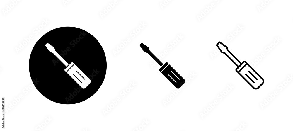 Screwdriver icons set.tools sign and symbol Screwdriver icons set.tools sign and symbol