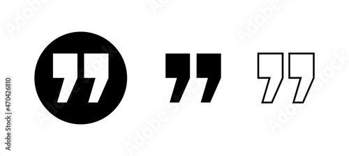 Quote icons set. Quotation mark sign and symbol