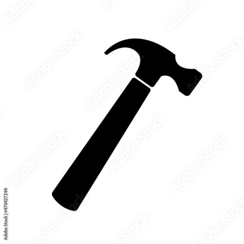 claw hammer flat vector logo icon 