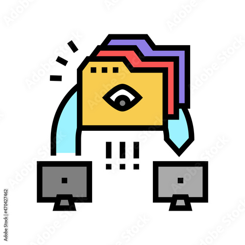 eavesdropping attacks color icon vector. eavesdropping attacks sign. isolated symbol illustration