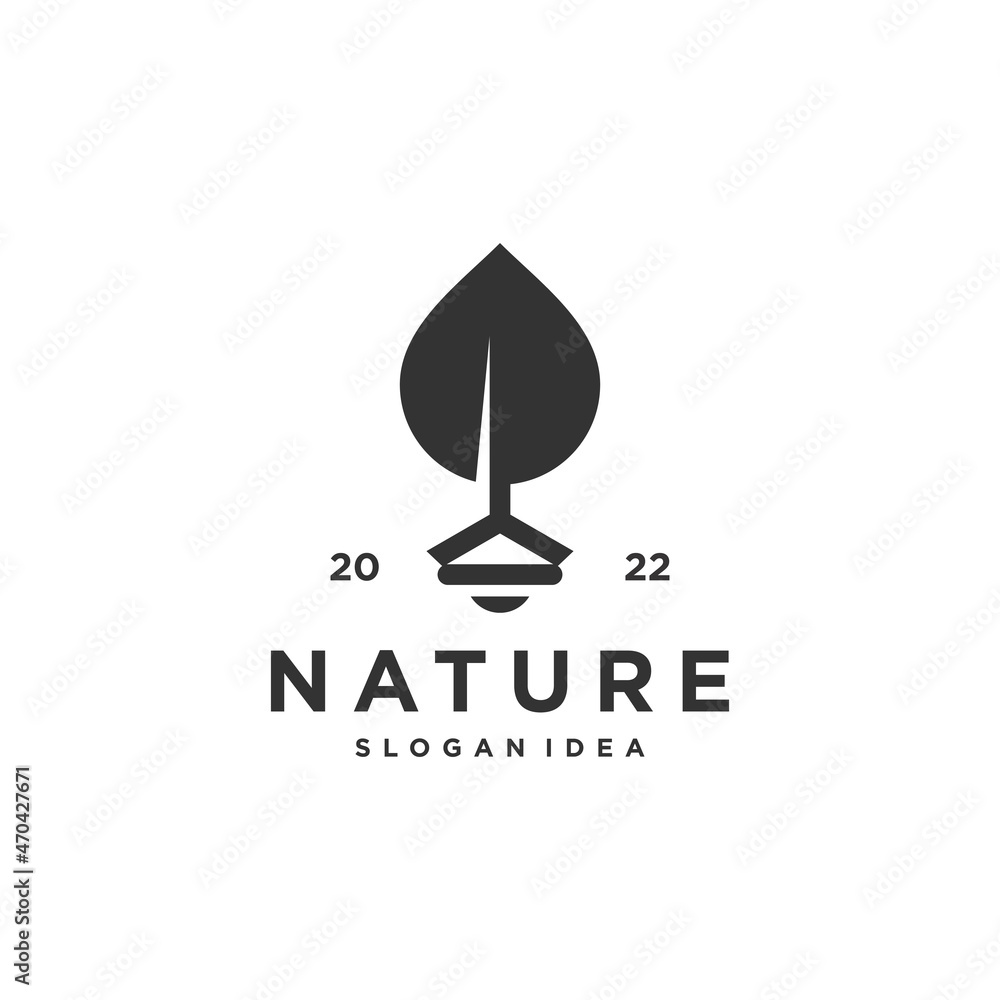 Fototapeta premium Nature logo with creative leaf design Premium Vector