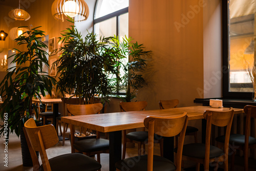 interior of the restaurant cafe table close-up