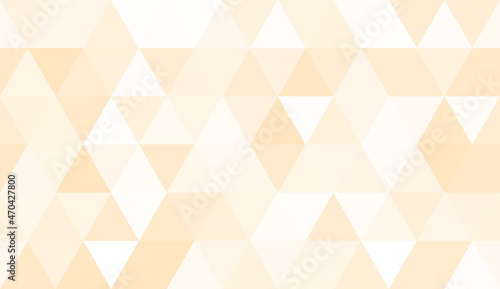 Abstract seamless pattern of geometric shapes. Mosaic background of big triangles. Evenly spaced triangles in different shades of orange. Vector illustration