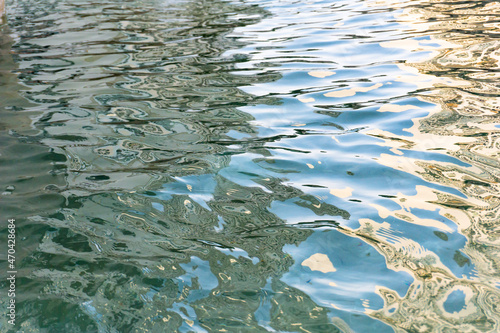 Light reflected on the water surface. Abstract blue water. Water surface  ocean background