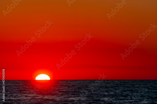 Fototapeta Naklejka Na Ścianę i Meble -  The Sun Rises On The Pacific Ocean In Baja California
