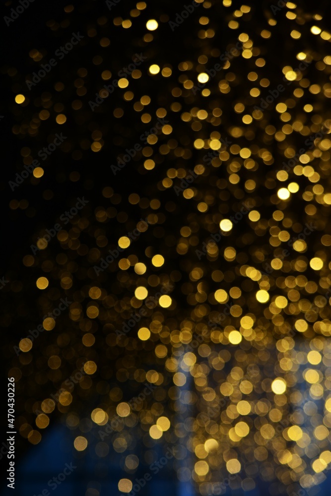 Golden christmas lights blur background	