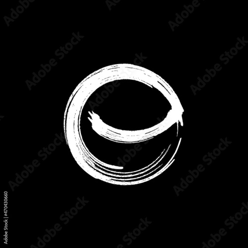 Vector hand paint letter e. Hand drawn letter with dry brush.