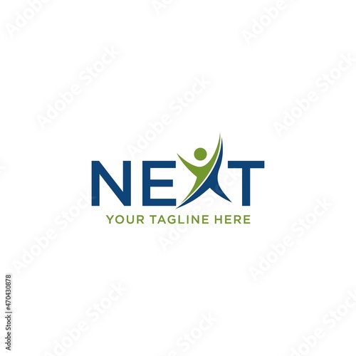 Next typography logo template vector, design with a simple and modern concept