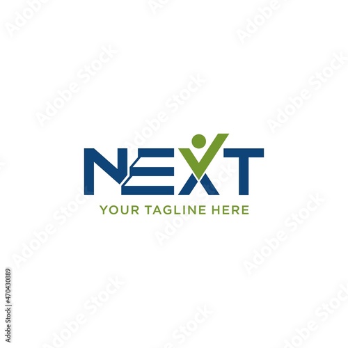 Next typography logo template vector, design with a simple and modern concept