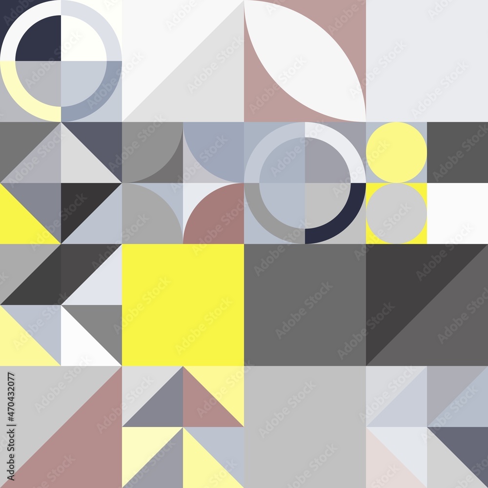 Minimal simple bauhaus mosaic geometric colorful artistic background wallpaper design pattern