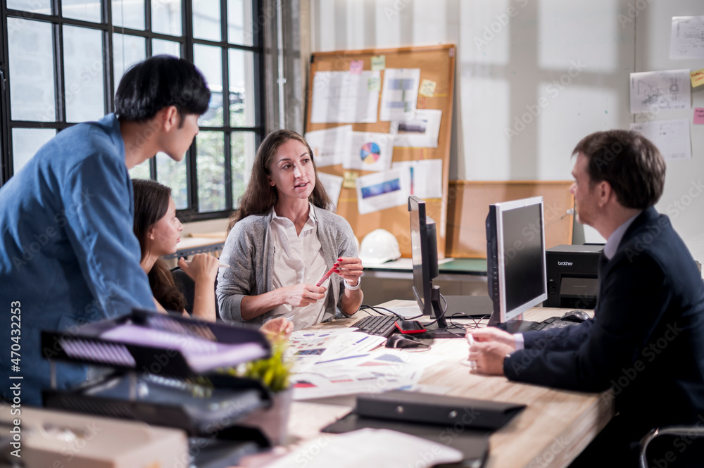 group diverse multiethnic business office worker meeting and present on board in business office group diverse multiethnic business office worker meeting and present on board in business office