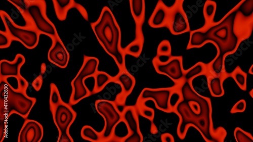 Red particles of a molecule. Abstract background