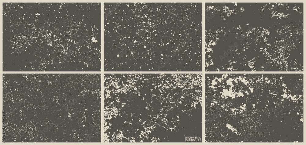 Cement wall texture grunge set. Cement, concrete, plaster wall. Vintage grunge vector backgrounds. Rough grungy textures collection.