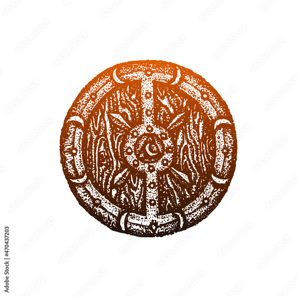 Dotwork Armor Shield Gradient. Vector Illustration of Hand Drawn Design. Dotwork Armor Shield Gradient. Vector Illustration of Hand Drawn Design.