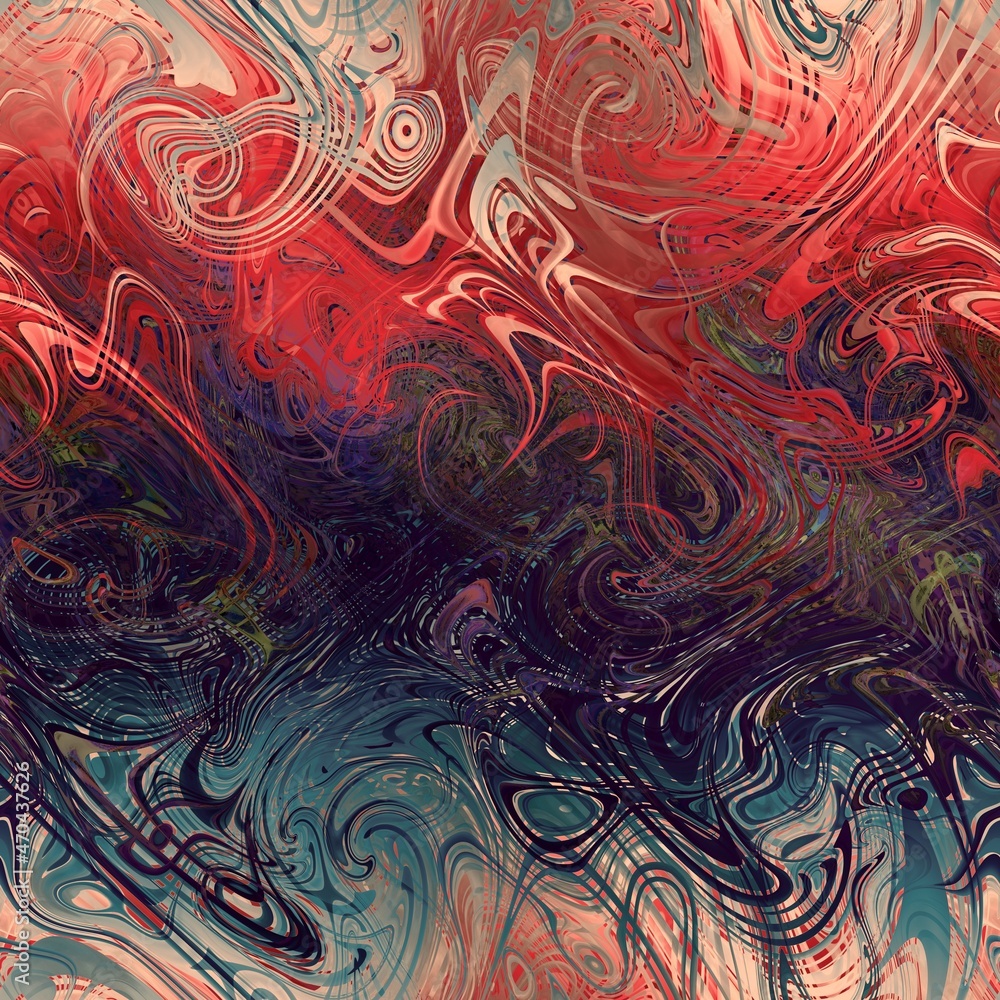 Colorful abstract art swirls spirals seamless background pattern