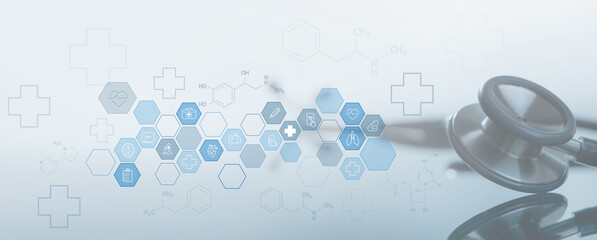 Medical technology network, telemedicine, health insurance, virtual hospital, healthcare and medicine concept.  medical network connection