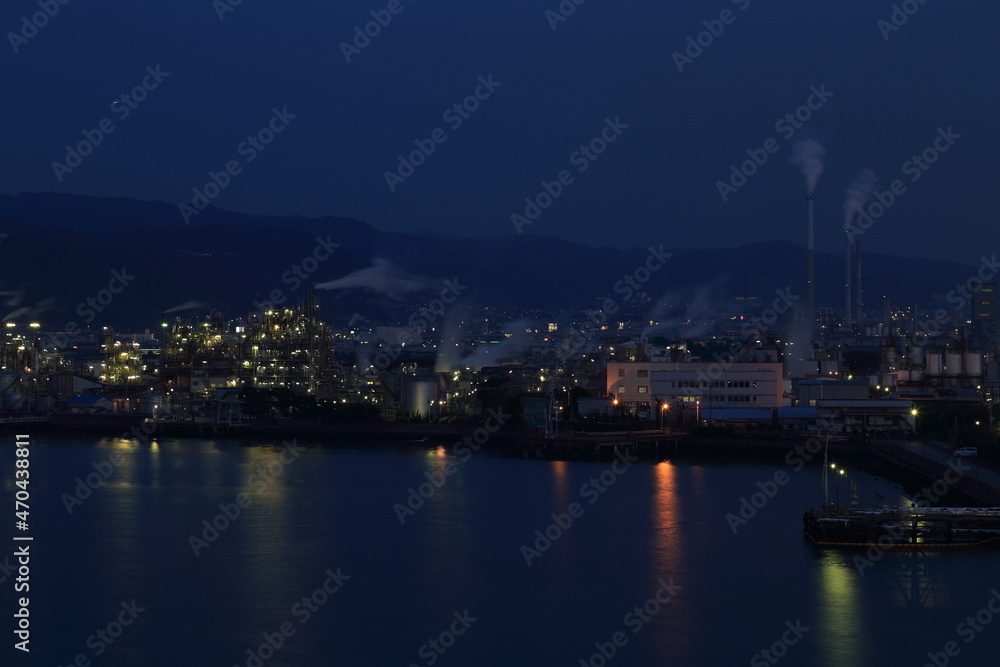山口県　周南市　周南大橋　工場夜景