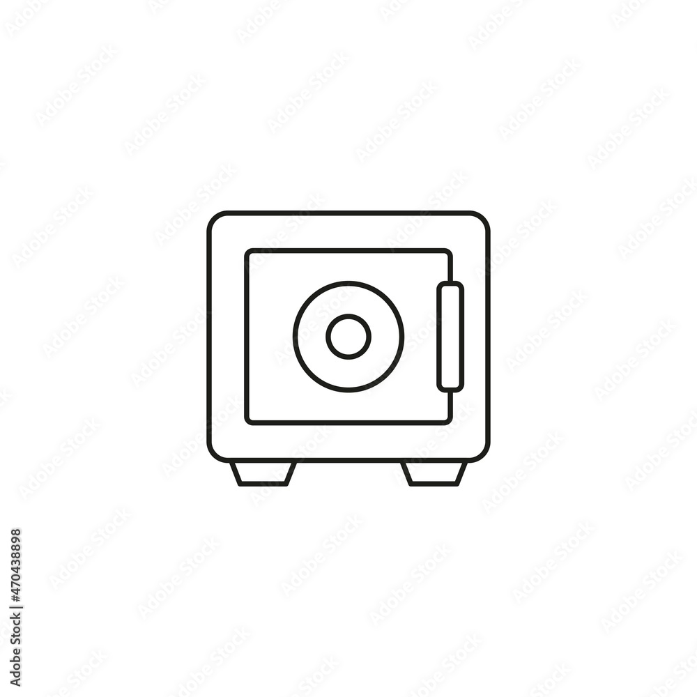 money safe line style graphic design vector money safe line style graphic design vector