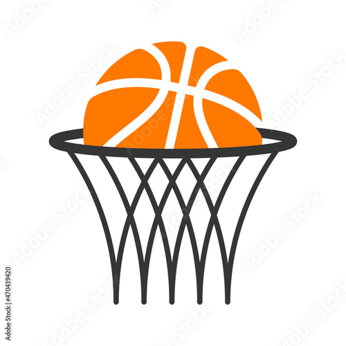 basketball hoop and ball vector illustration 
