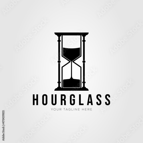 classic hourglass timer hour logo vector illustration design
