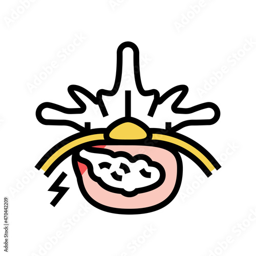 diskectomy patient disease color icon vector. diskectomy patient disease sign. isolated symbol illustration