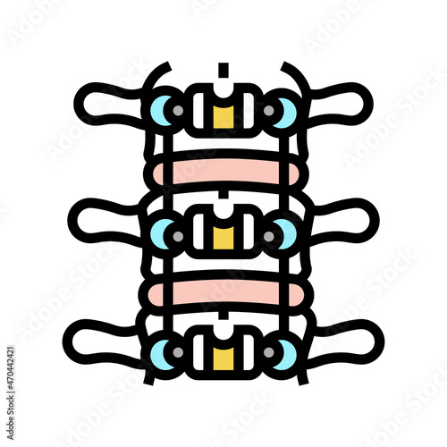 spinal fusion color icon vector. spinal fusion sign. isolated symbol illustration