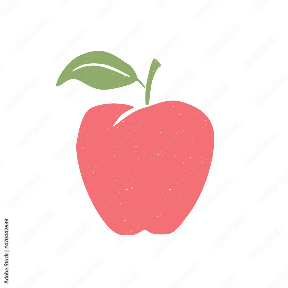 Cute apple icon. Vector flat hand drawn illustration in cartoon style Cute apple icon. Vector flat hand drawn illustration in cartoon style